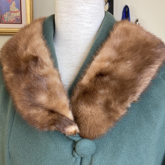 Vintage 40s Winter Coat Fur Trim XL - Picture 4 of 14